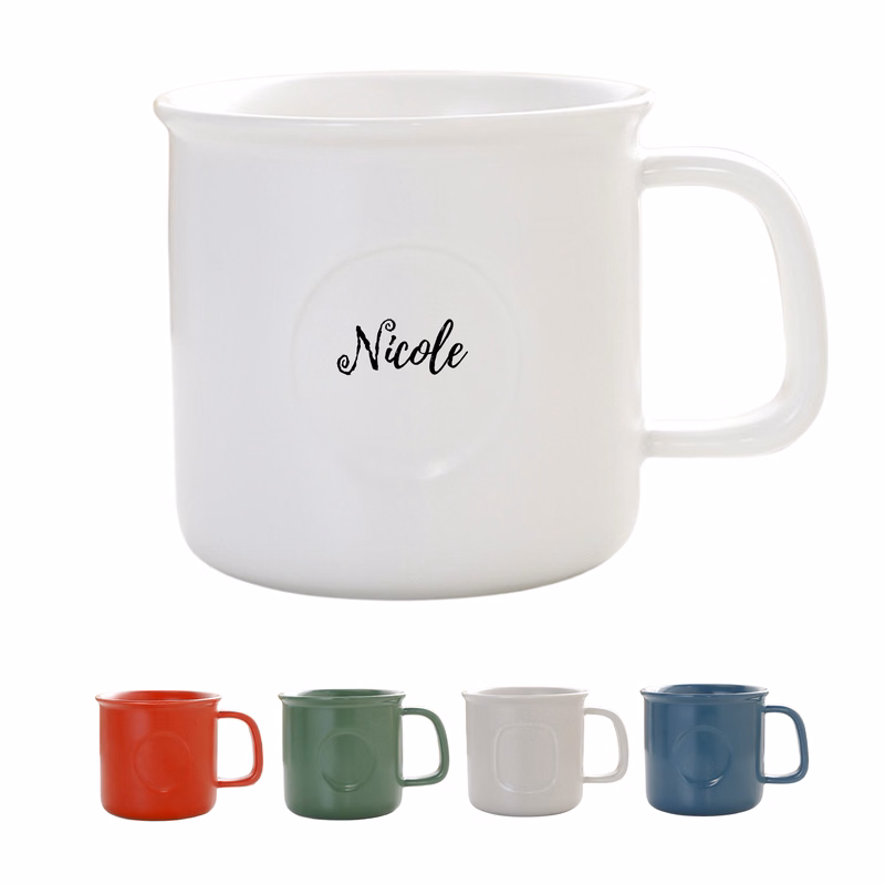13oz Custom Round Indent Ceramic Mug