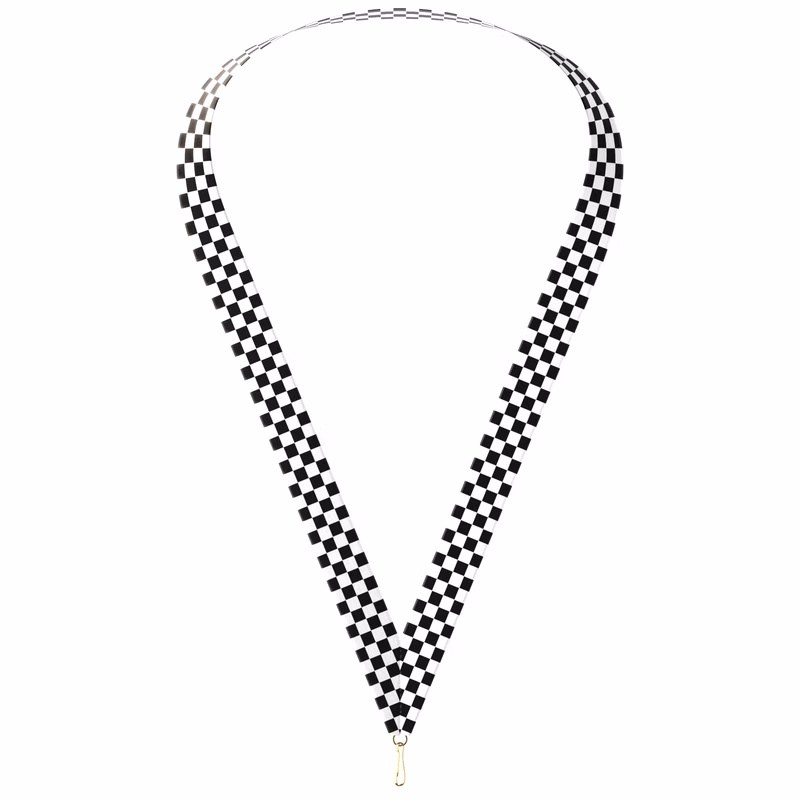 7/8" x 34" Sublimated Checkered Neckband w/ Quick Clip
