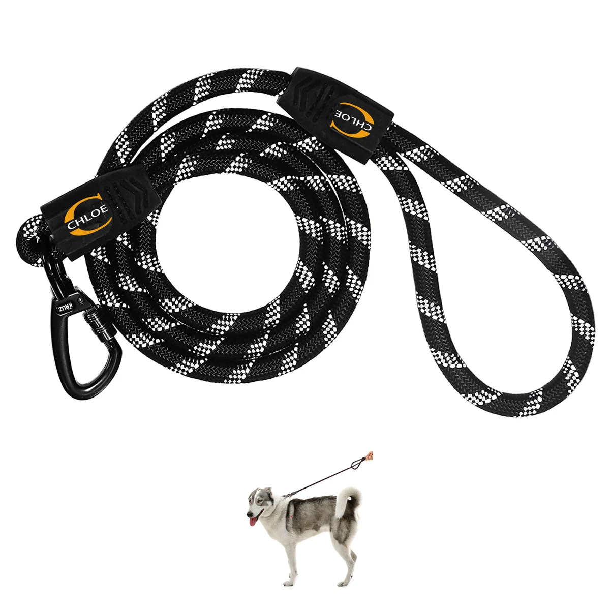 Dog Leash with Padded Handle & Reflective Threads 1