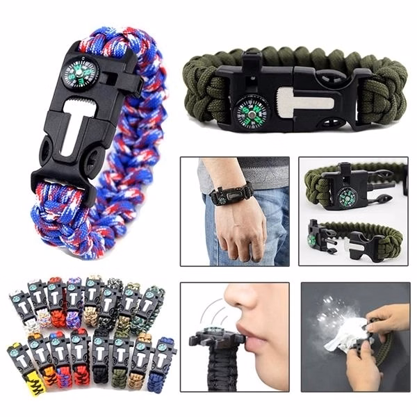 Survival Paracord Bracelet with Compass
