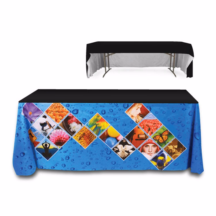 6 ft. 3 Sided PolyKnit™ Table Cover (Dye Sub Front Panel)