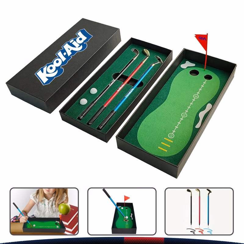 Mini Desktop Golf Ball Gift Pen Set