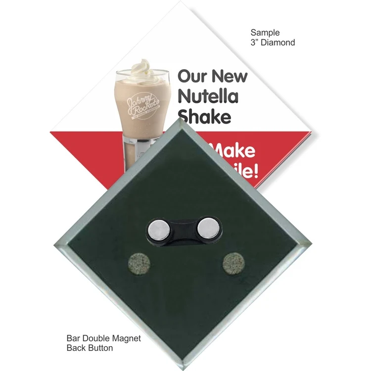 Bar Double Magnet 3 Inch Diamond Button 1