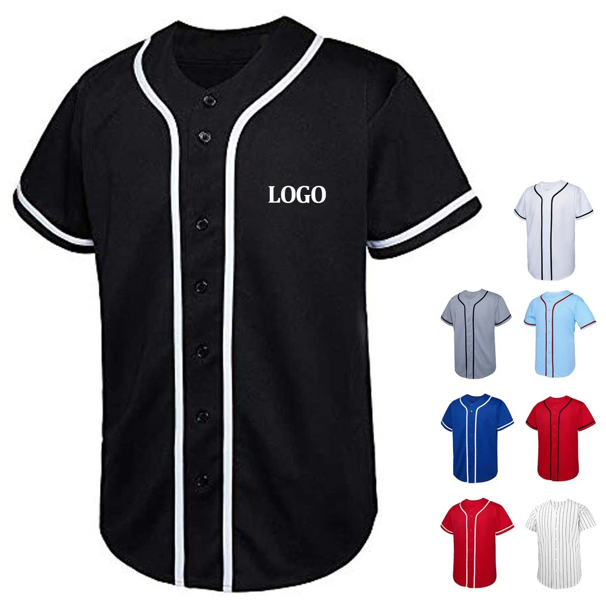 Mens Baseball Jersey Button Down Shirts 1