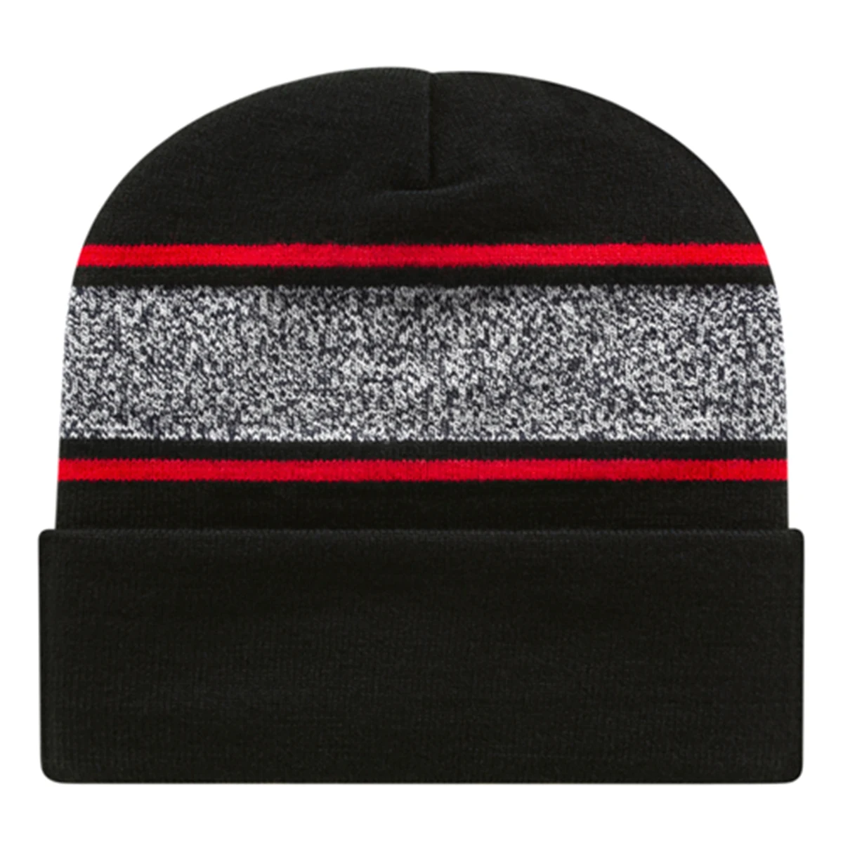 Variegated Striped Knit Cap with Cuff 1