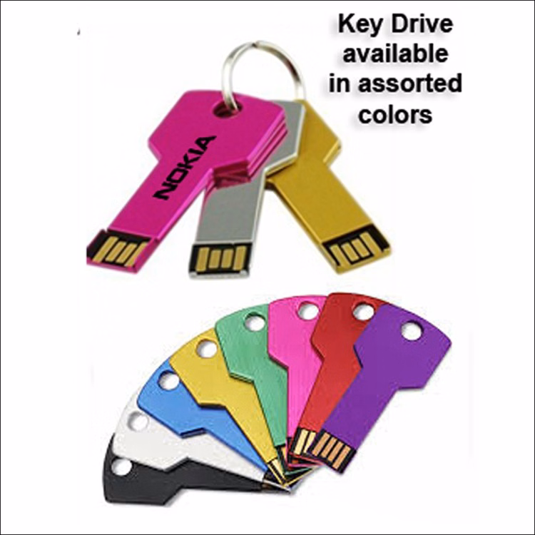 Key Colored Flash Drive / USB - 1 GB