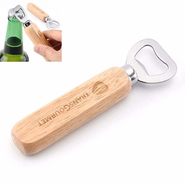 Engraved Wood Handle Bottle Opener