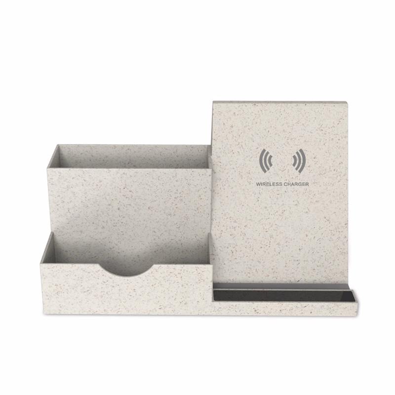 Desk Organizer Wireless Charger with Pen Holder