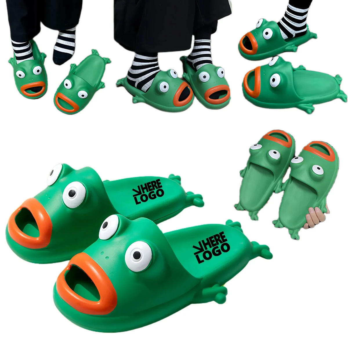 Soft Funny Frog Slippers For Women Indoor Outdoor 1