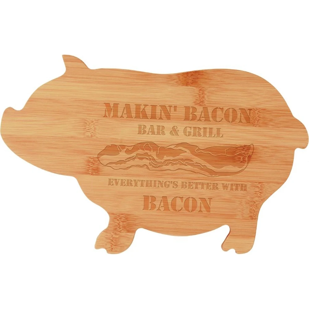 Bamboo Pig Shape Cutting Board (13 3/4" x 8 3/4") 1