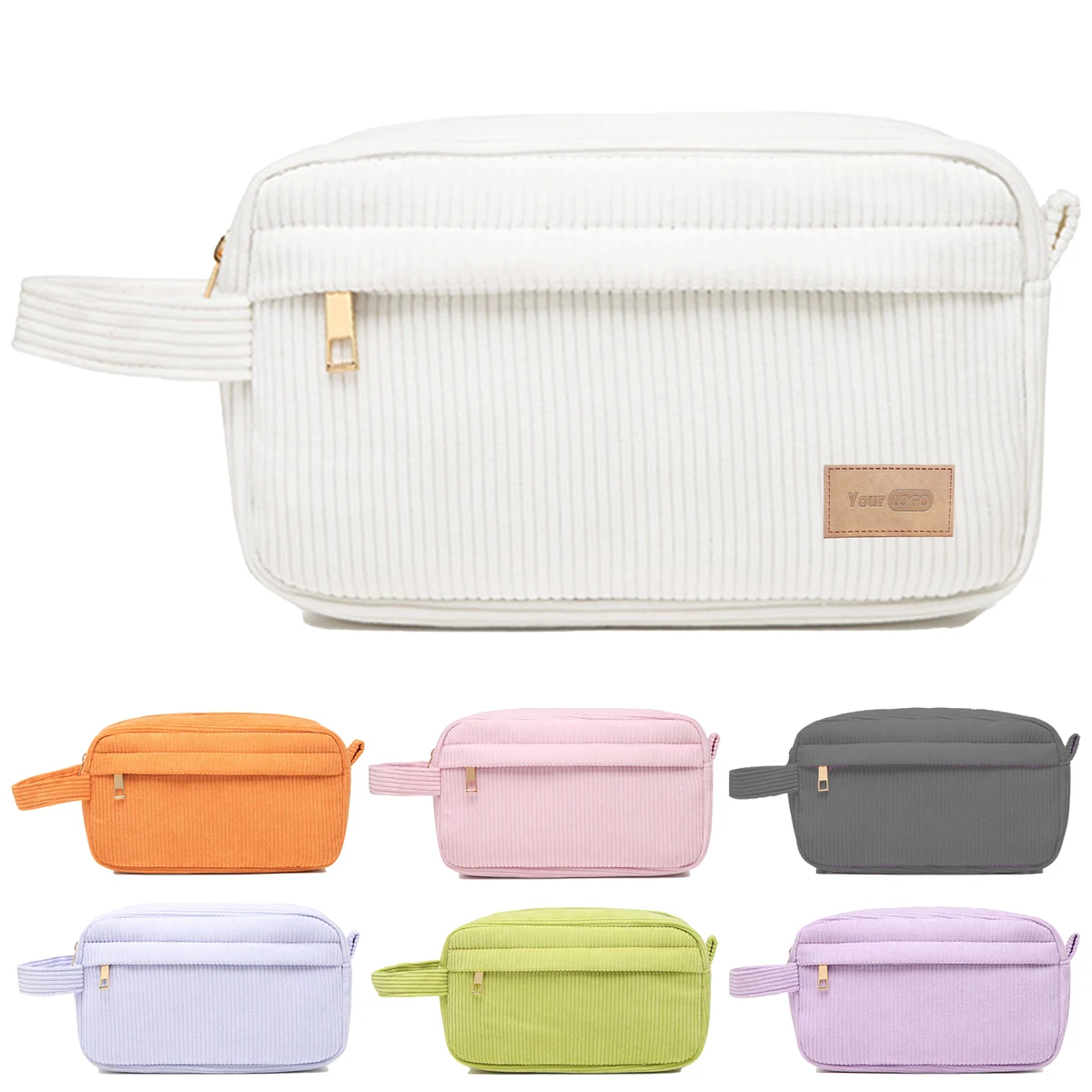 Corduroy Simple Mini Portable Makeup Bag 1