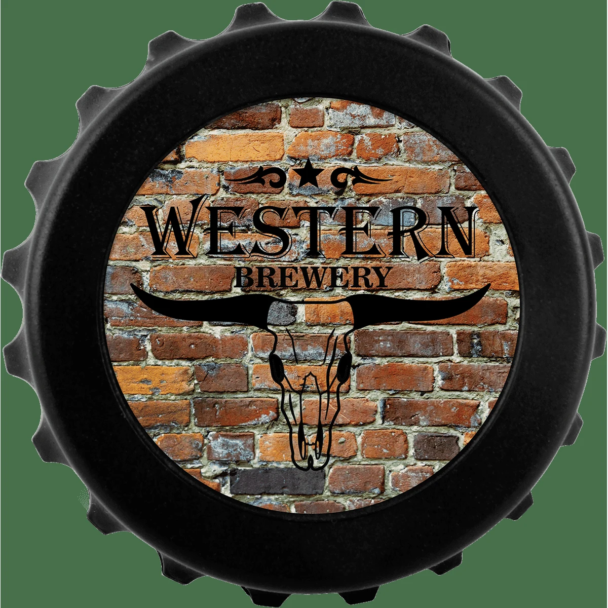 3" Matte Black Magnetic Bottle-Cap Shaped Opener 1