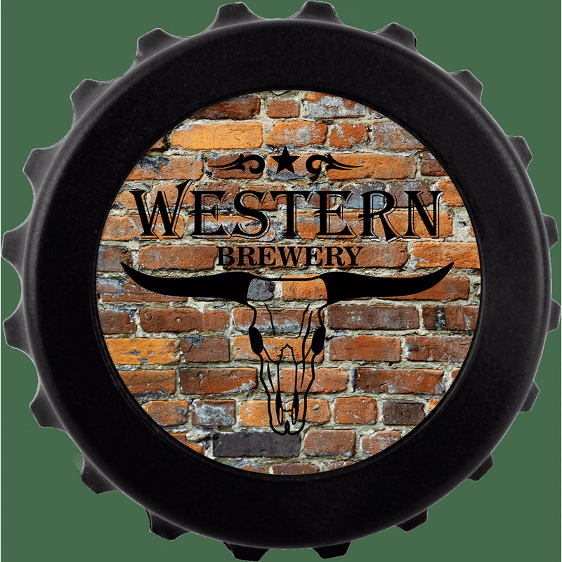 3" Matte Black Magnetic Bottle-Cap Shaped Opener