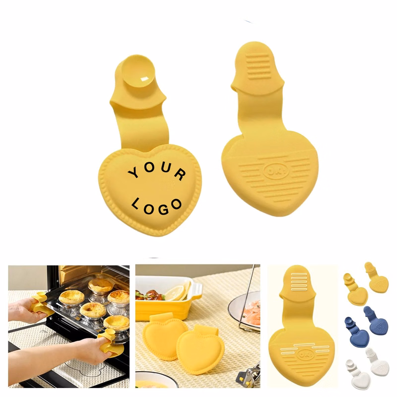 Silicone Heart Oven Mitts with Heat Protection