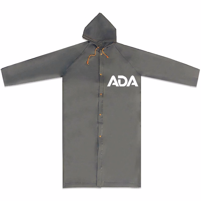 Reusable EVA Clear Snap-Button Long Raincoat