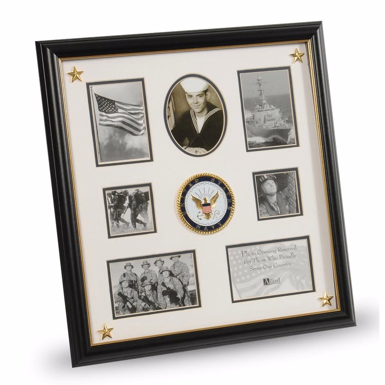 U.S. Navy Medallion 7 Picture Collage Frame with Stars