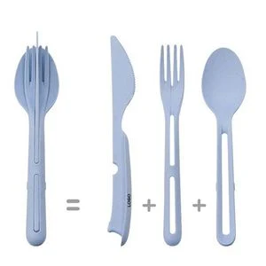 Portable 3 In 1 Plastic Cutlery Set Knife Fork Spoon 1