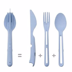 Portable 3 In 1 Plastic Cutlery Set Knife Fork Spoon