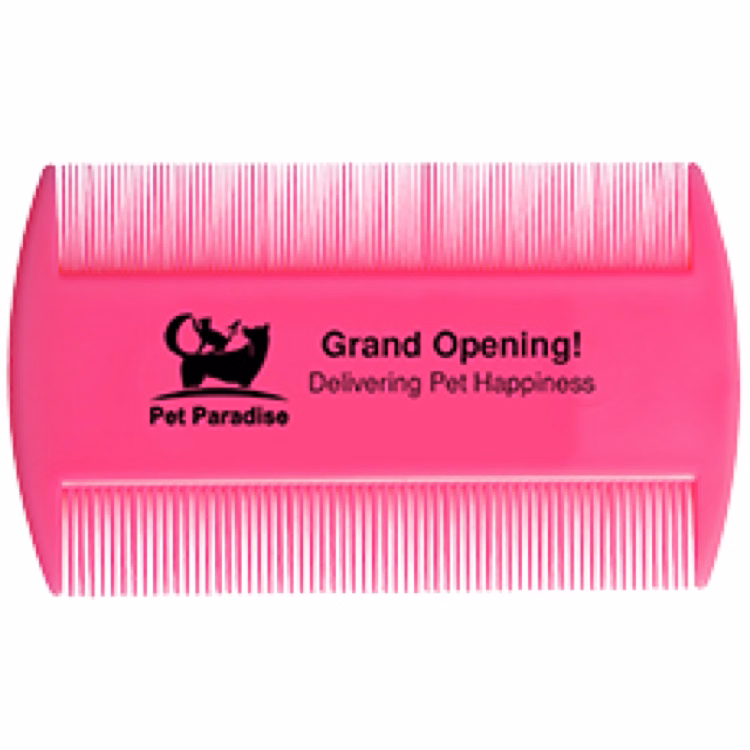Pink Neon Flea Comb (3.5" x 2.063")