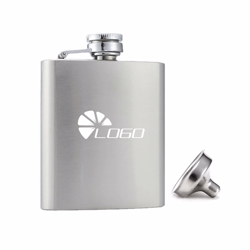 MOQ20 6OZ Stainless Steel Hip Flask With Spout