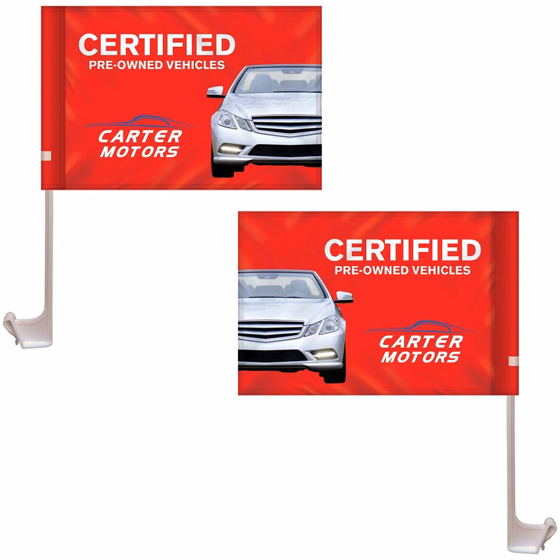 7.5" x 10.5" Stationary Use Double Sided KP Car Flag