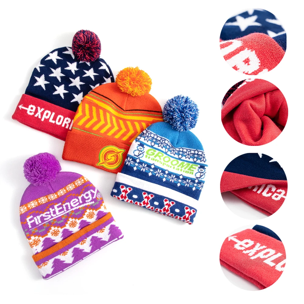 Winter Knit Hat With Pom 1