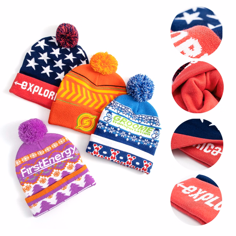 Winter Knit Hat With Pom