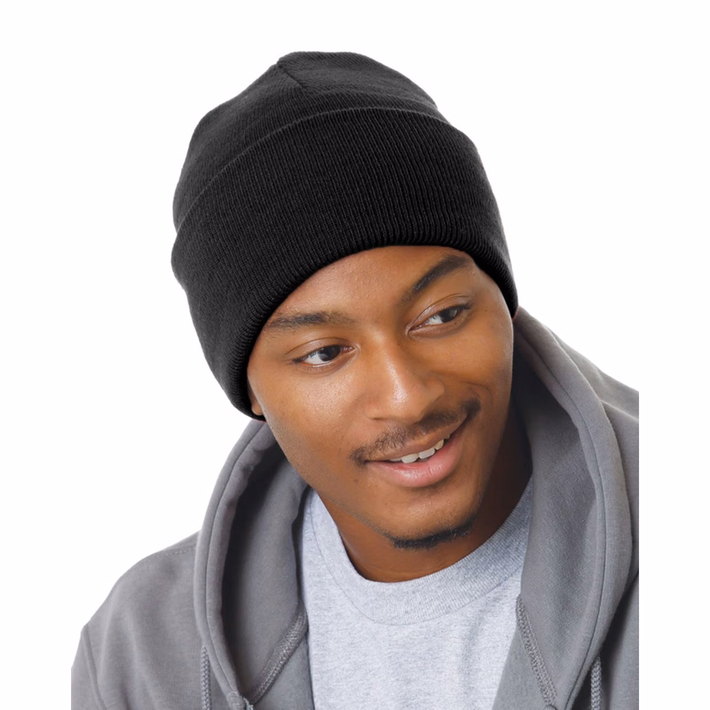 100% USA-Union Made 12" Headwear Acrylic Knit Cuff Beanie