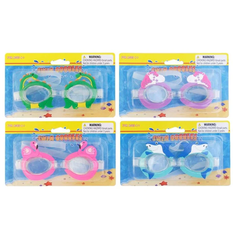 Kid's Swim Goggles - 4 Assorted Animal Shapes 1
