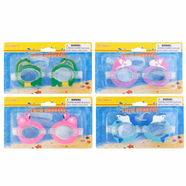 Kid's Swim Goggles - 4 Assorted Animal Shapes
