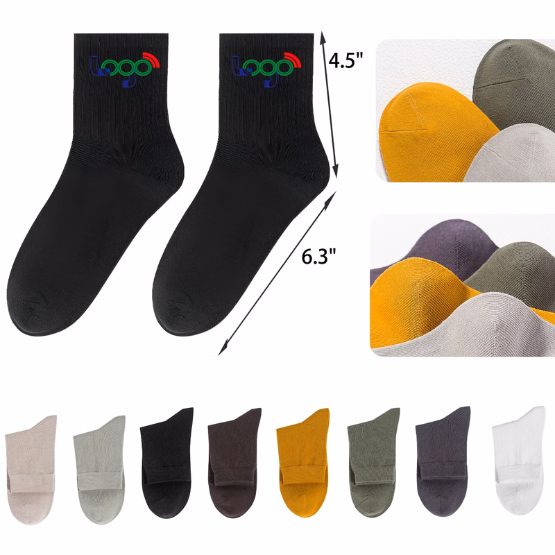 Soft Solid Color Mid Tube Cotton Socks