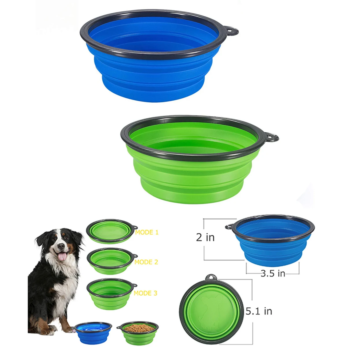 Silicone Collapsible Pet Bowls 1