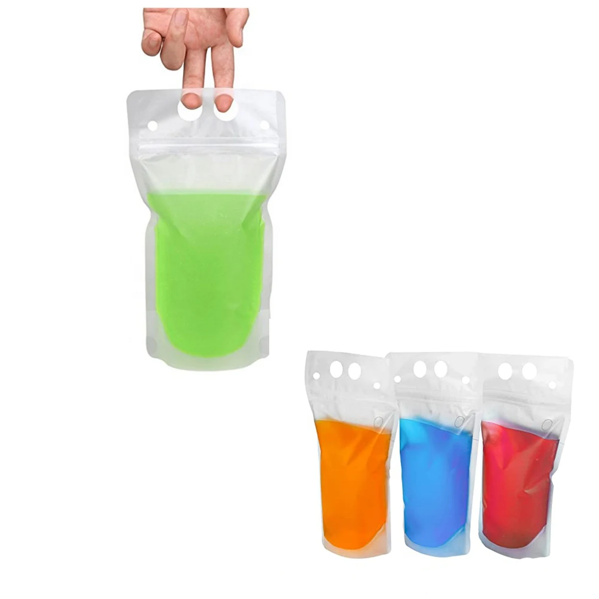 Clear Reclosable Zipper Heavy Duty Drink Pouch 1