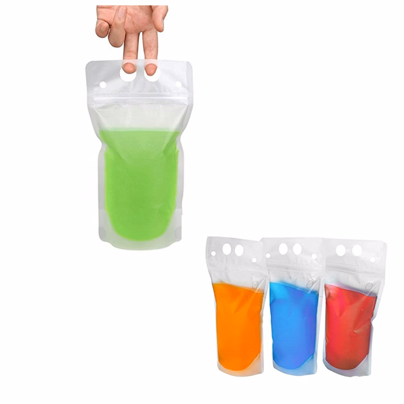 Clear Reclosable Zipper Heavy Duty Drink Pouch