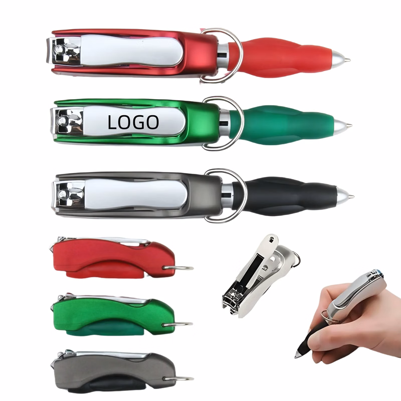 Multifunctional Folding Nail Clippers With Ballpoint Pen