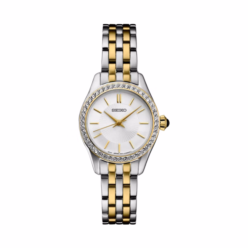 Seiko Ladies Essentials Crystal Two-Tone Stainless Steel Watch