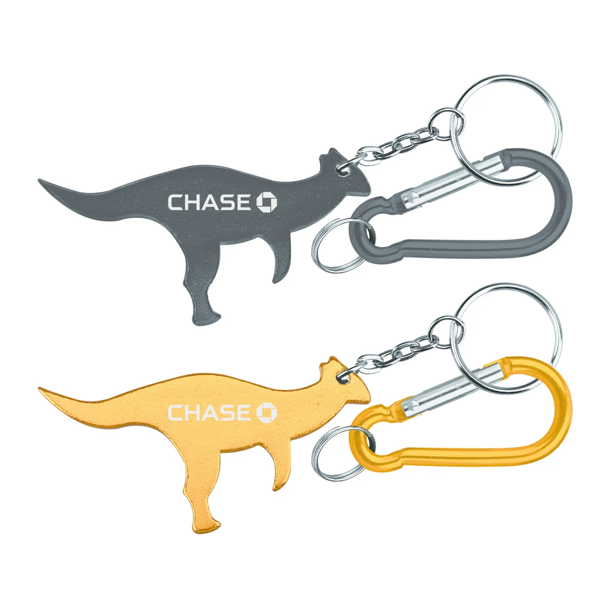 Dinosaur Shaped Aluminum Bottle Opener with with Carabiner 1