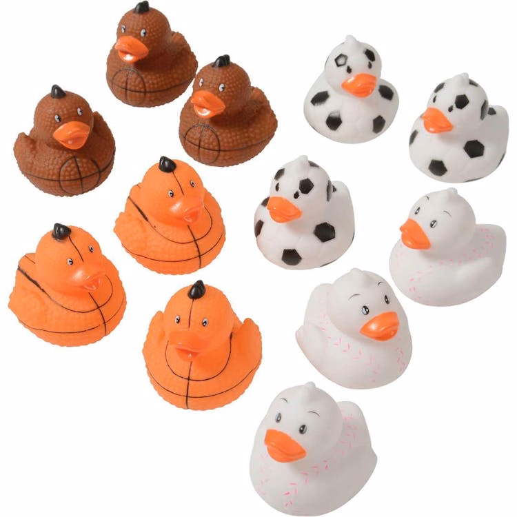 Mini Sports Design Rubber Ducks - 1.5"