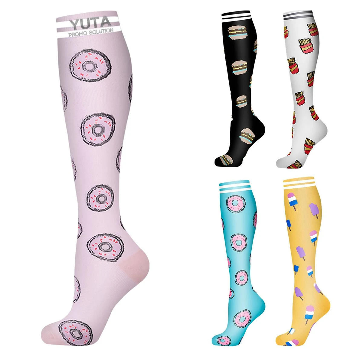 Polyester Non Slip Moisture Wicking Sport Calf Socks 1