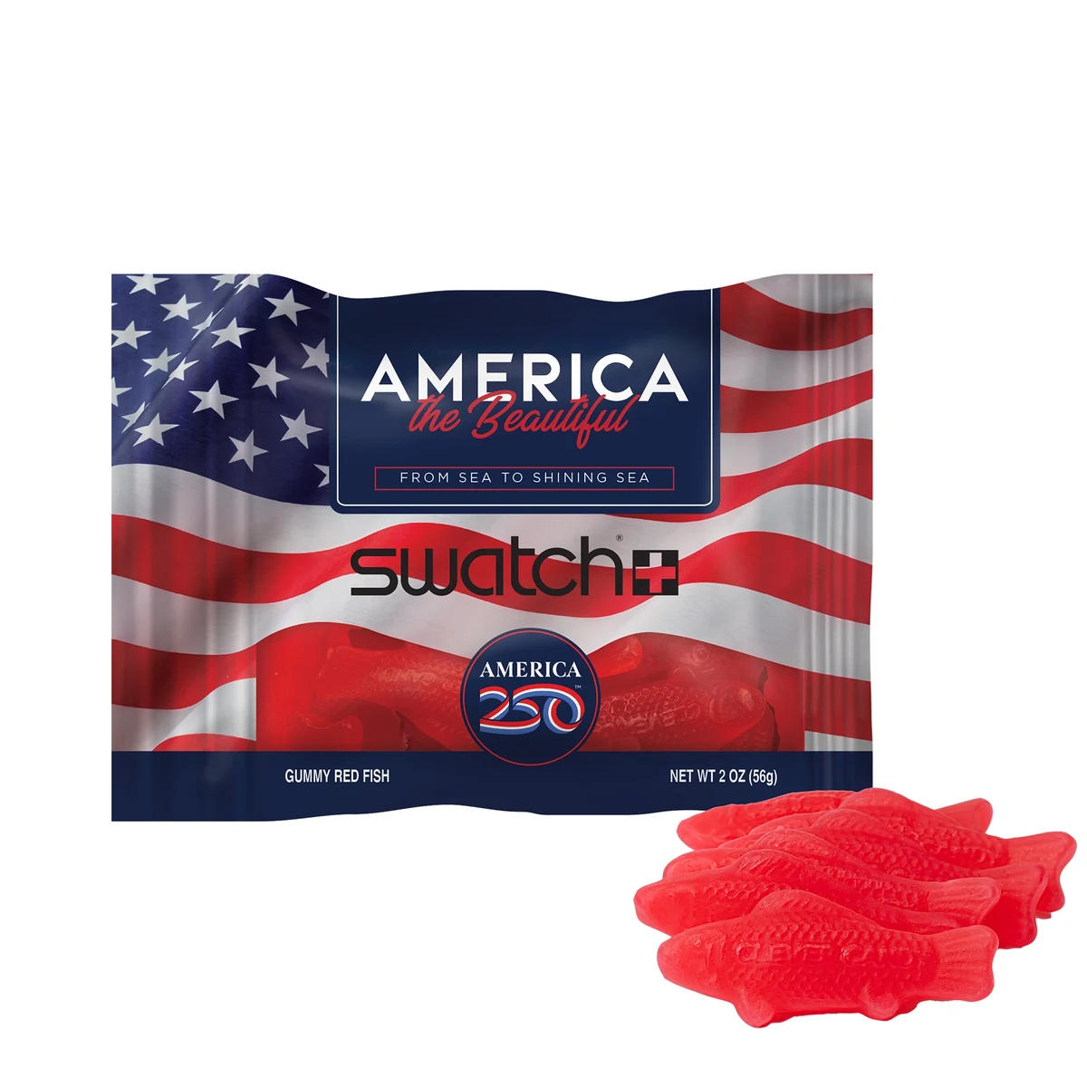 America 250- 2oz. Digibag- Gummy Red Fish 1