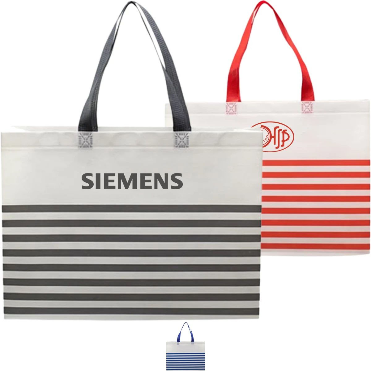 Two-Tone Durable Beach Gusset Tote Bag (15" x 4" x 13.5") 1