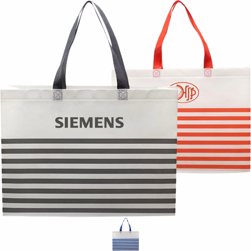 Two-Tone Durable Beach Gusset Tote Bag (15" x 4" x 13.5")