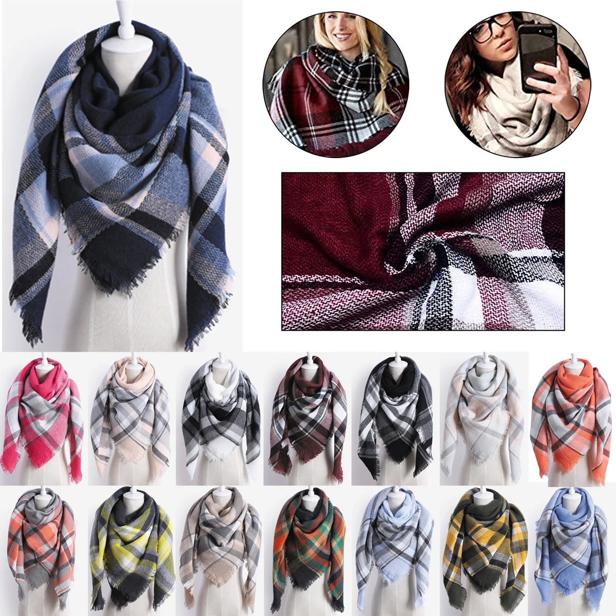 Women's Classic Plaid Scarf 1
