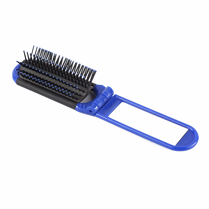 Folding Travel Hairbrush with Mirror
