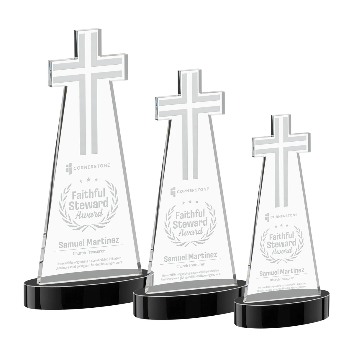 Cross Award on Alberton Base - Black 1