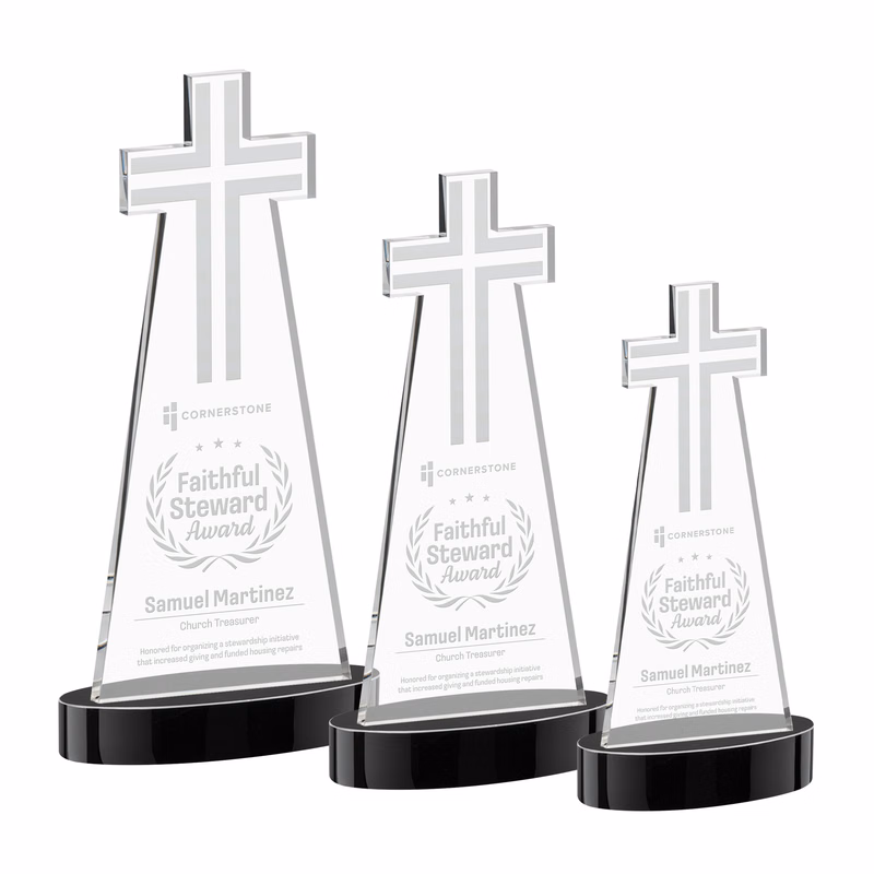 Cross Award on Alberton Base - Black