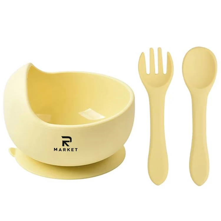Silicone Suction Bowls for Baby with Spoon and Fork 1
