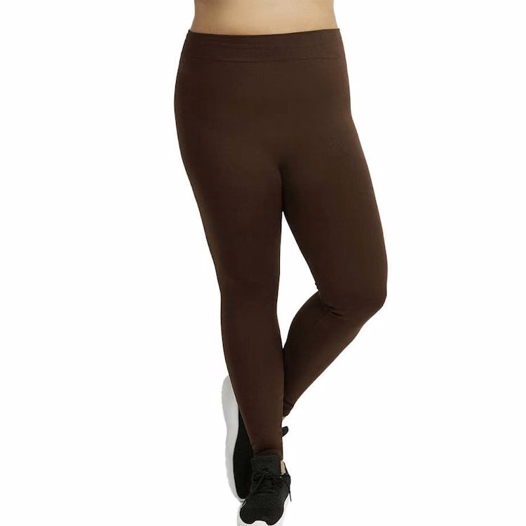 Women's Fleece Lined Leggings - Coffee XL