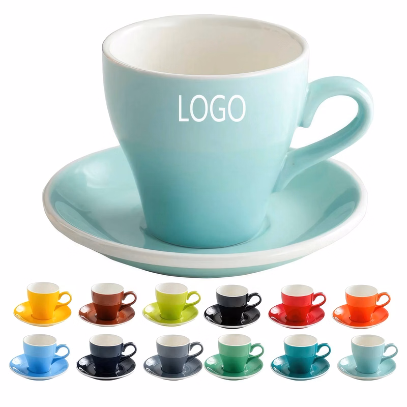 12OZ Ceramic Mug Coffee Cup and Saucer Set