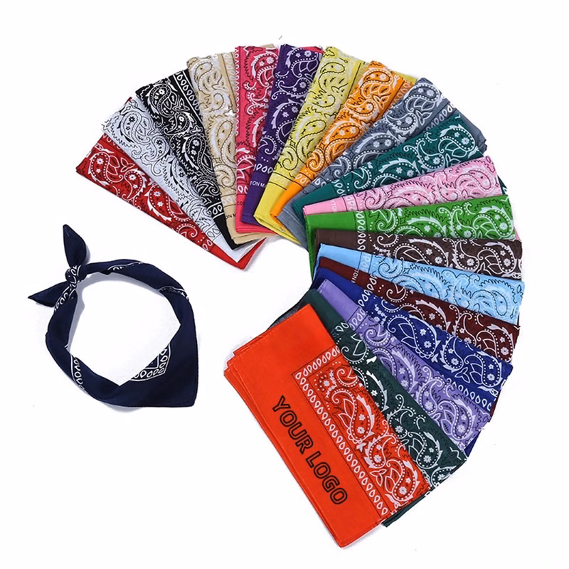 Full Color Paisley Bandanna Square Scarf